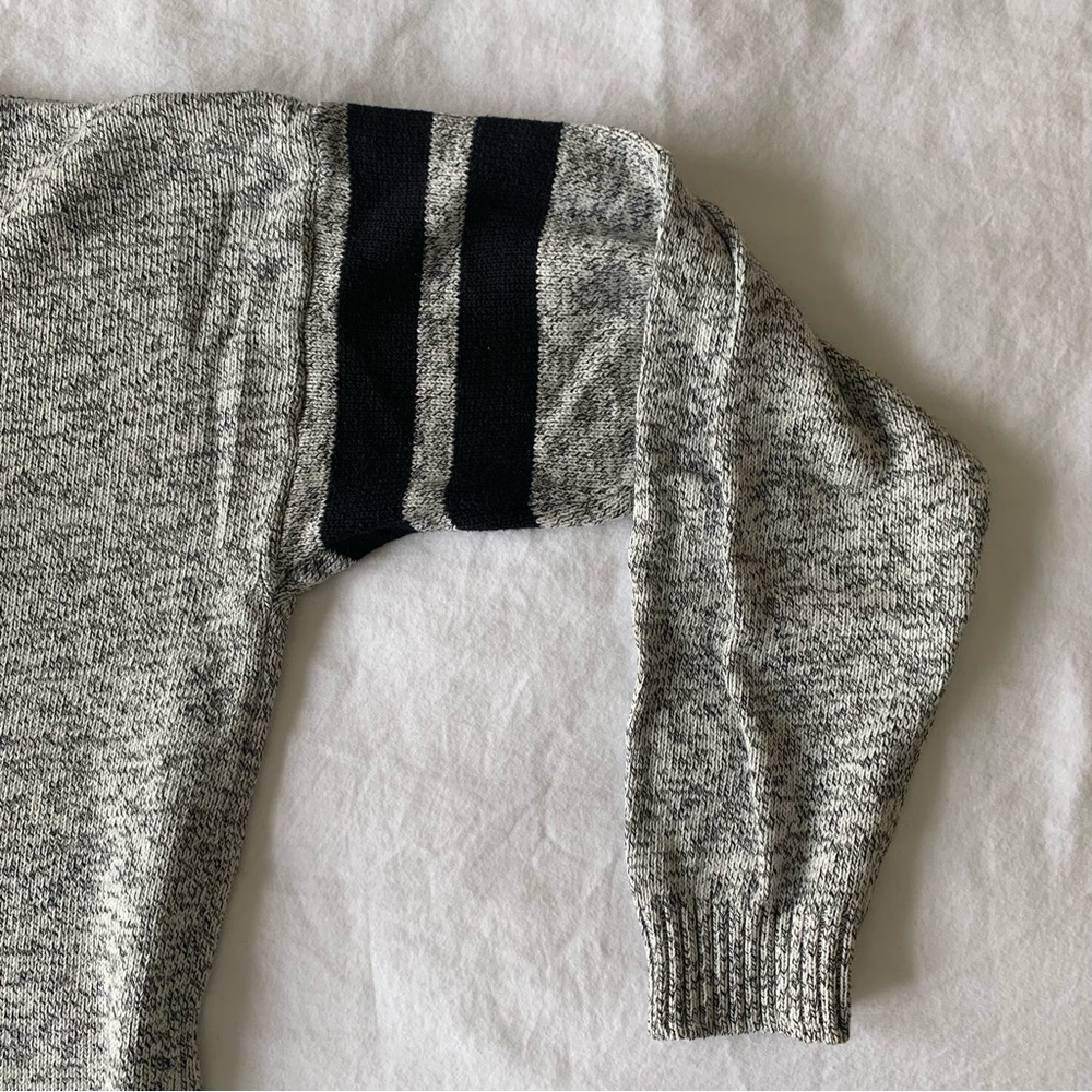 Brandy Melville | Grey crewneck sweater with black stripes on sleeve